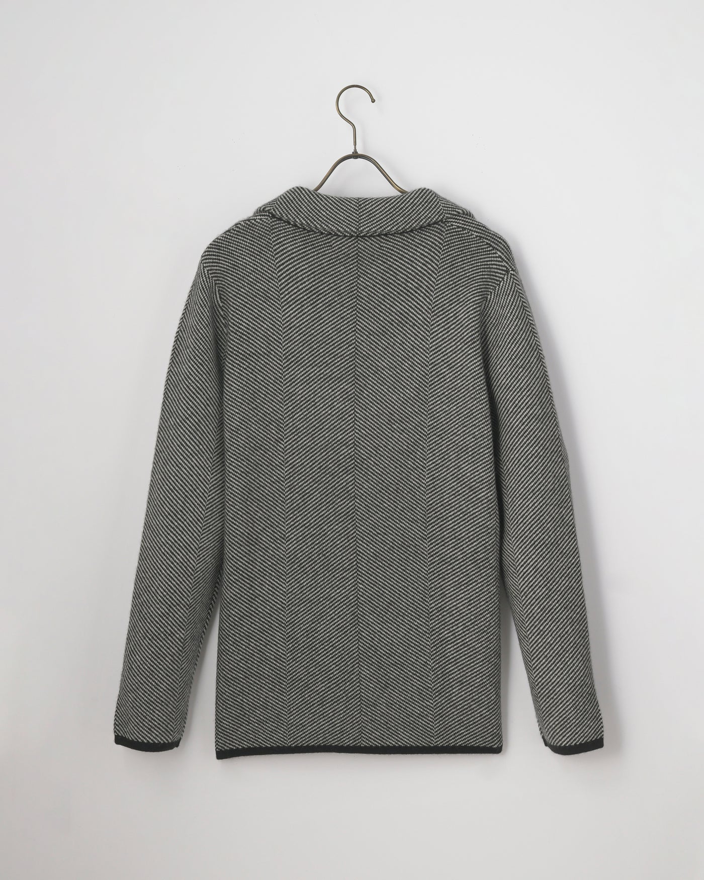 【GRABRE】25最高級カシミヤ100％ヘリンボーンカーディガン