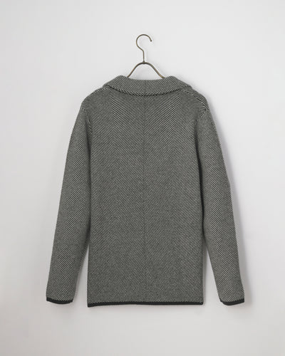 【GRABRE】25最高級カシミヤ100％ヘリンボーンカーディガン