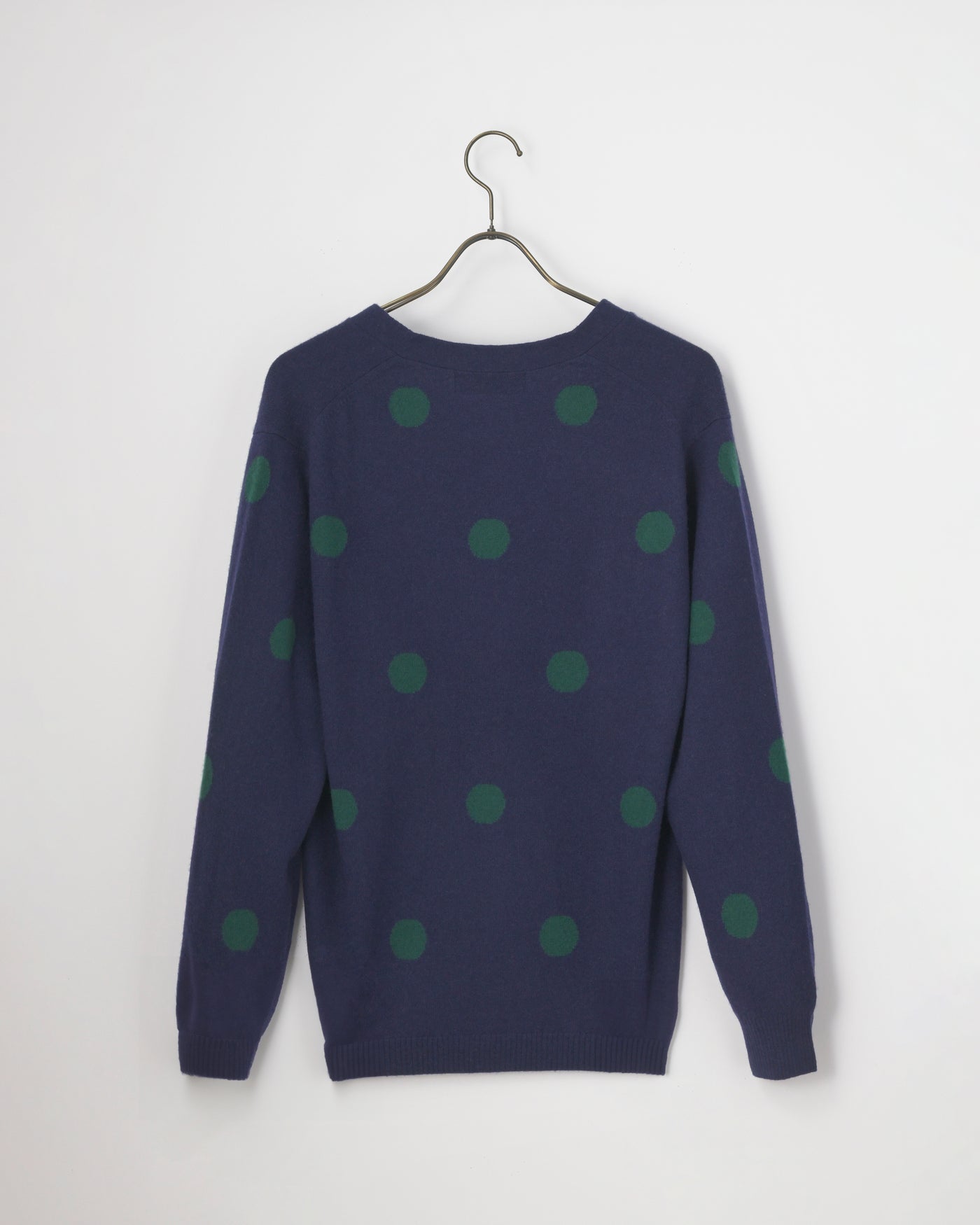 【GRABRE】25最高級カシミヤ100％ドットジャガードカーディガン