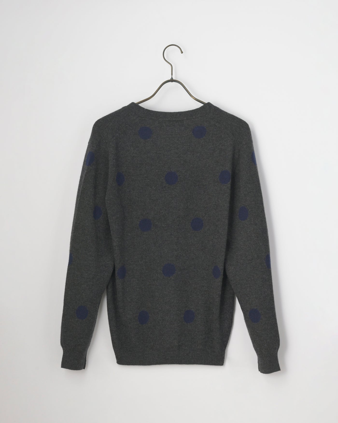 【GRABRE】25最高級カシミヤ100％ドットジャガードカーディガン