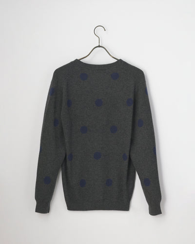 【GRABRE】25最高級カシミヤ100％ドットジャガードカーディガン