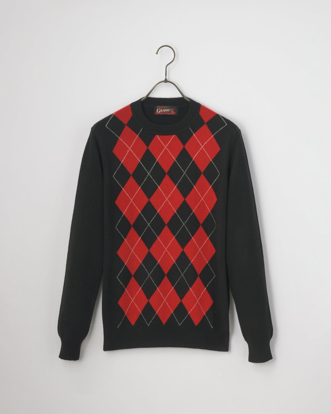 【GRABRE】25カシミヤ100％シンプルアーガイルセーター