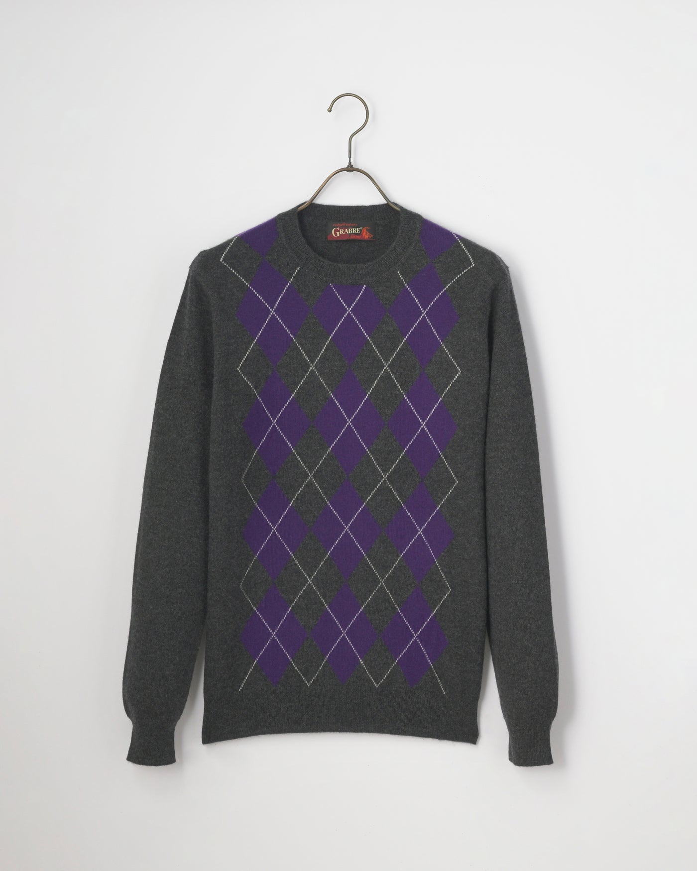 【GRABRE】25カシミヤ100％シンプルアーガイルセーター