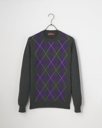 【GRABRE】25カシミヤ100％シンプルアーガイルセーター