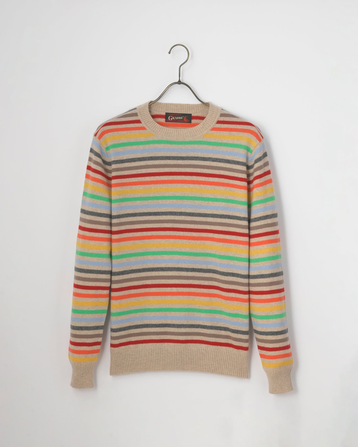 【GRABRE】25最高級カシミヤアレンジBDクルーネックセーター