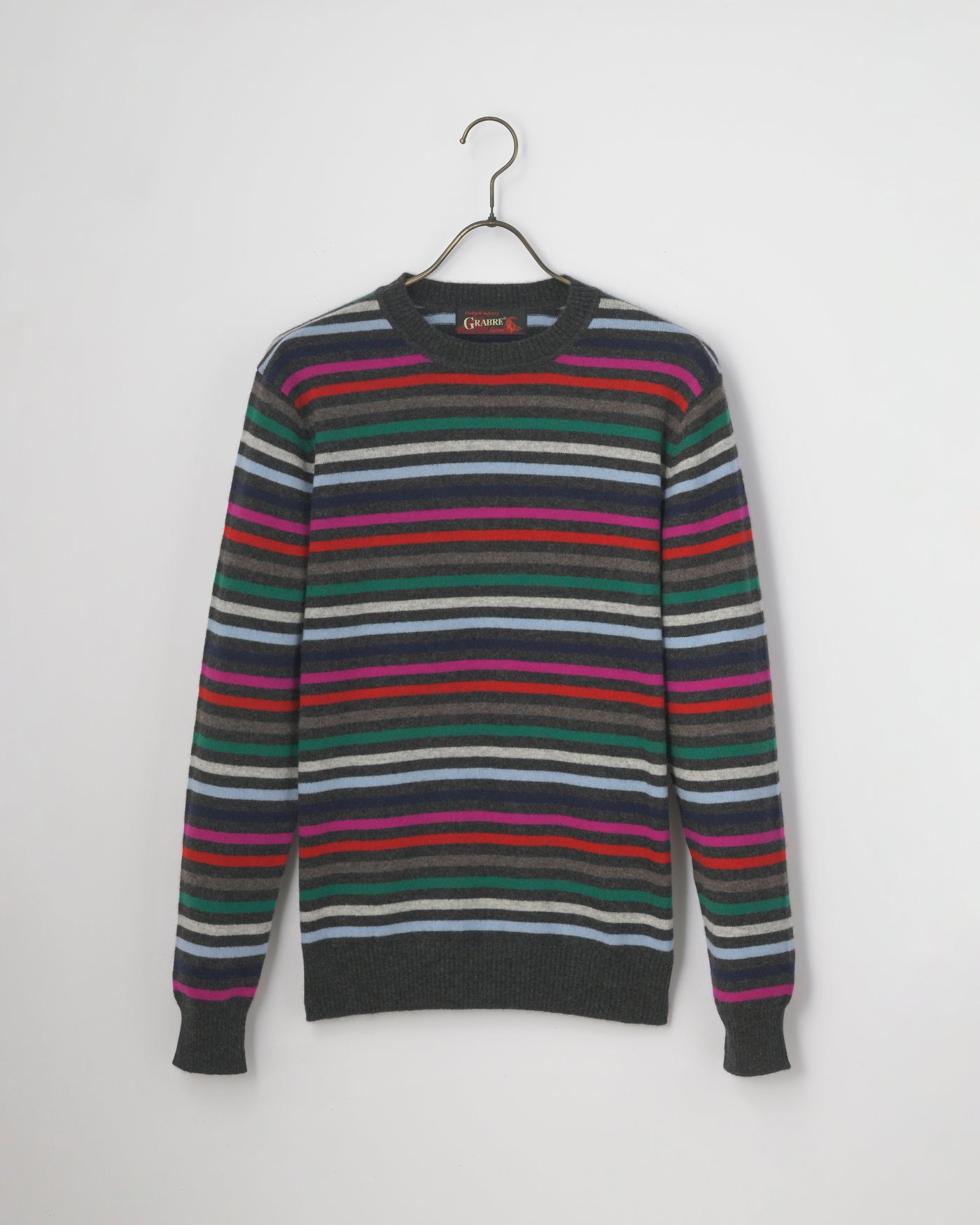 【GRABRE】25最高級カシミヤアレンジBDクルーネックセーター