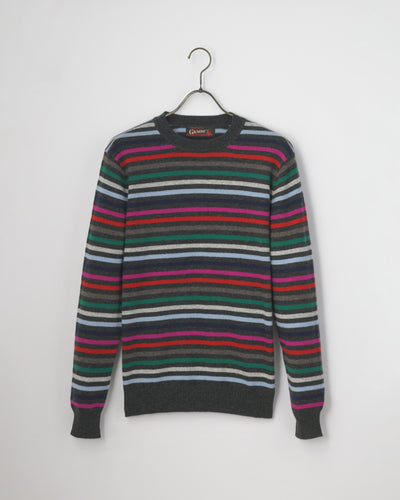 【GRABRE】25最高級カシミヤアレンジBDクルーネックセーター