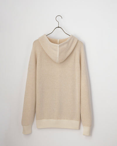 【GRABRE】25最高級カシミヤ100％2重双編みジップアップフーディー