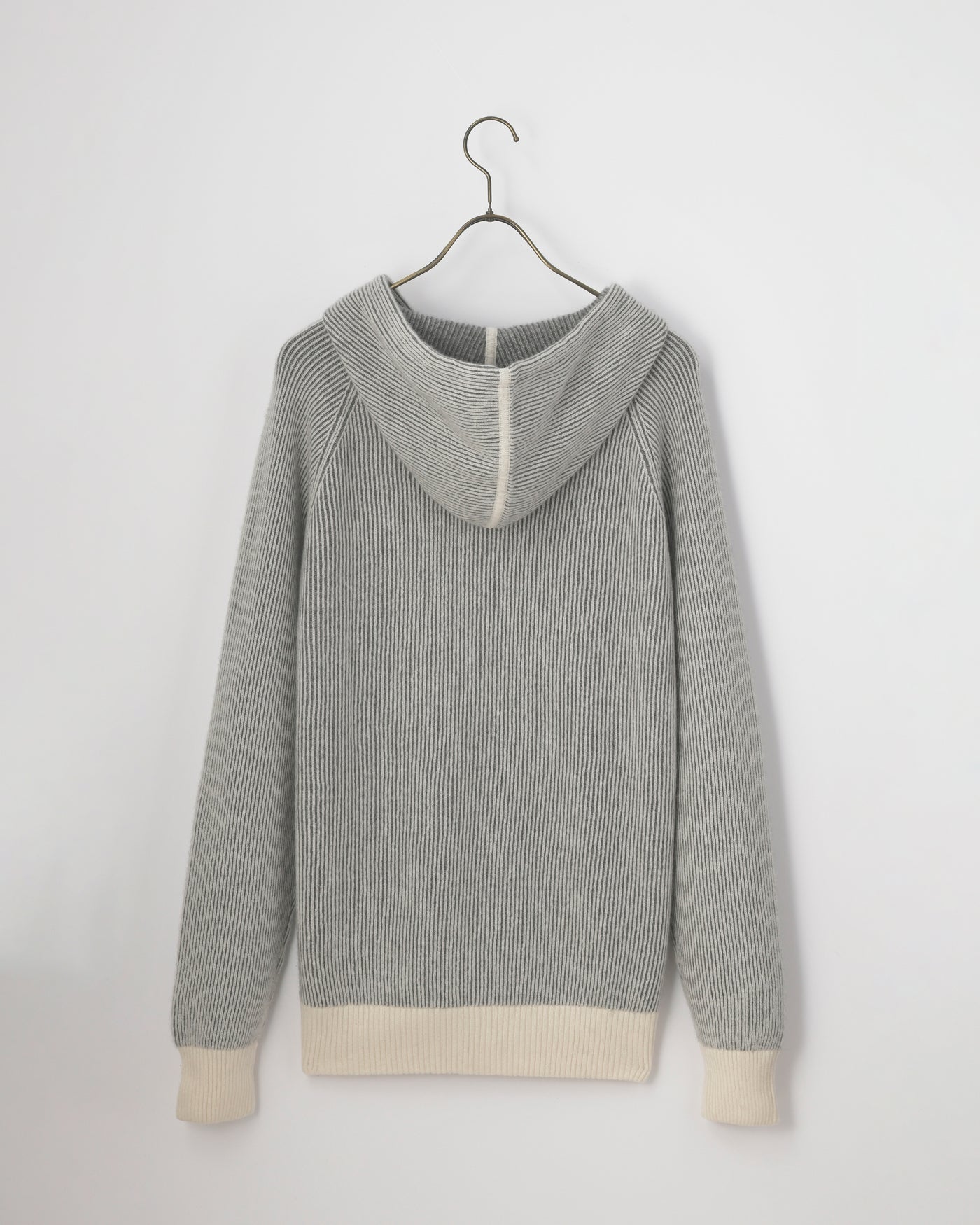 【GRABRE】25最高級カシミヤ100％2重双編みジップアップフーディー