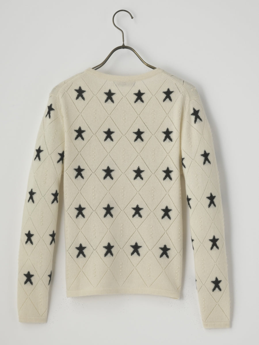 mei-mei】カシミヤ100％スターダスト②カーディガン – プラチナ