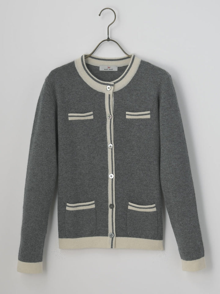 最上級カシミヤ100 mei-mei PLATINUMカーディガン mei-mei】最高級カシミヤ100％ミニケーブルカーディガン