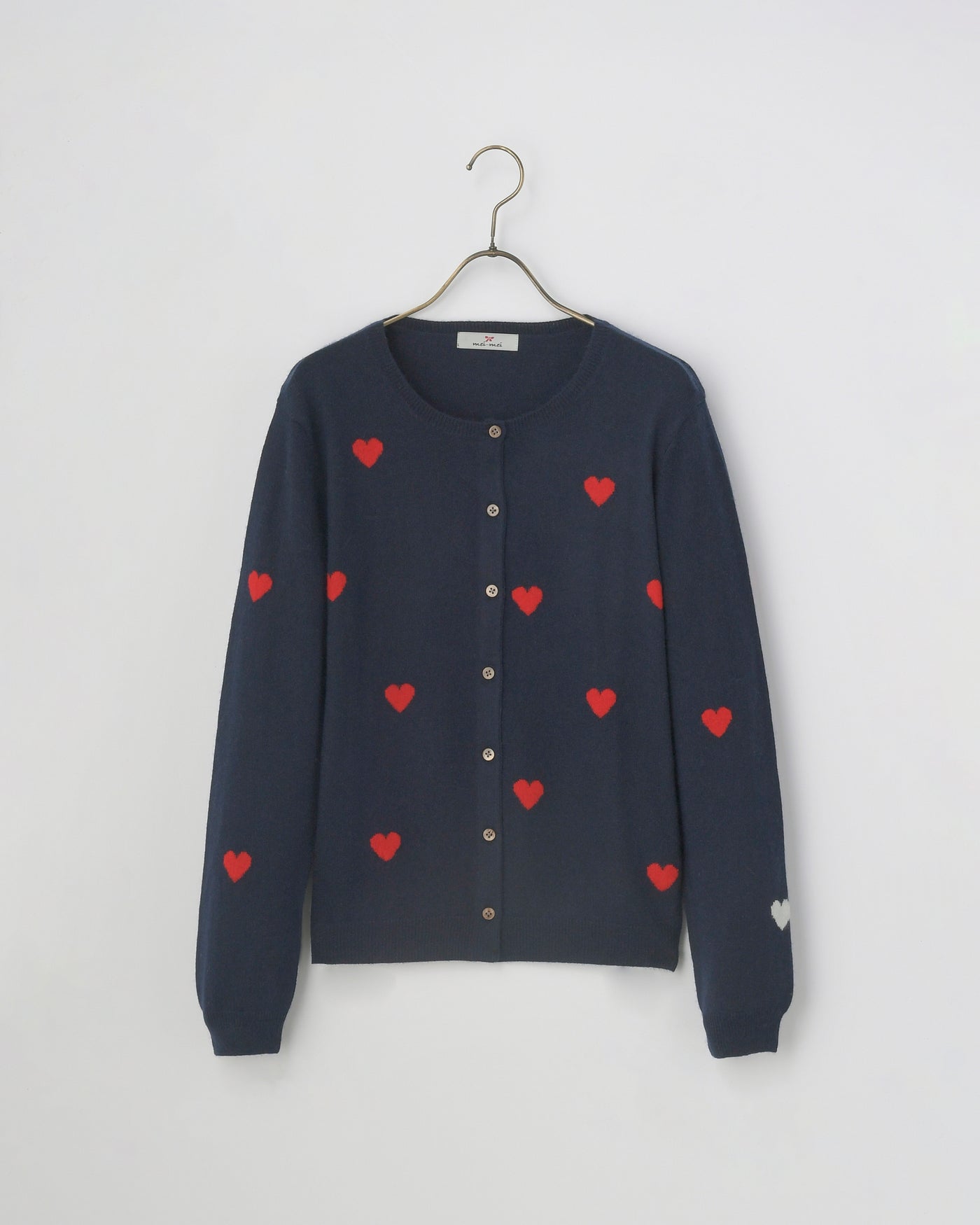 【mei-mei】25シルクカシミヤハートフルカーディガン