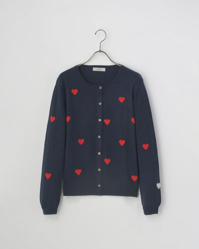 【mei-mei】25シルクカシミヤハートフルカーディガン