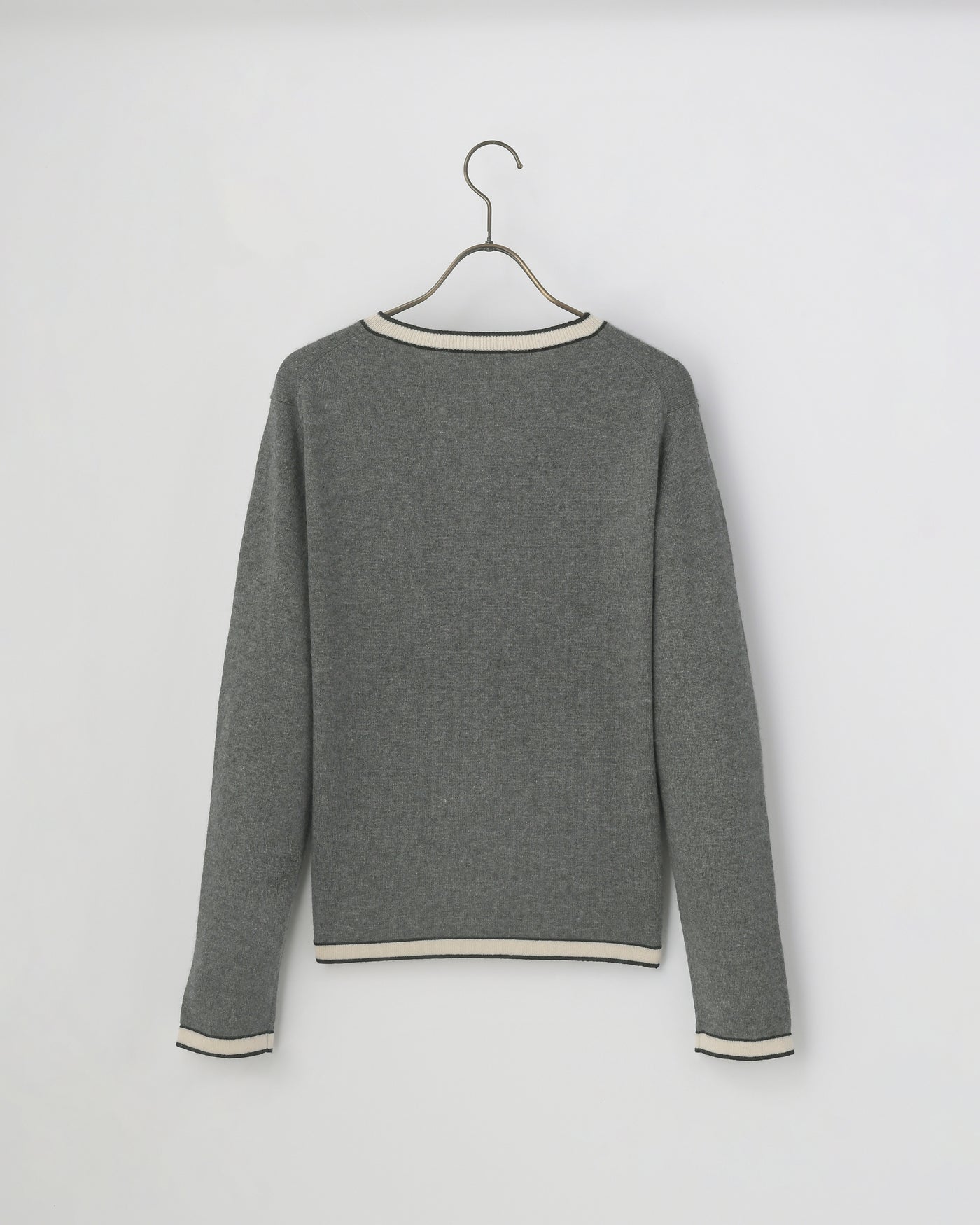 【mei-mei】25シルクカシミヤ配色ボタンカーディガン