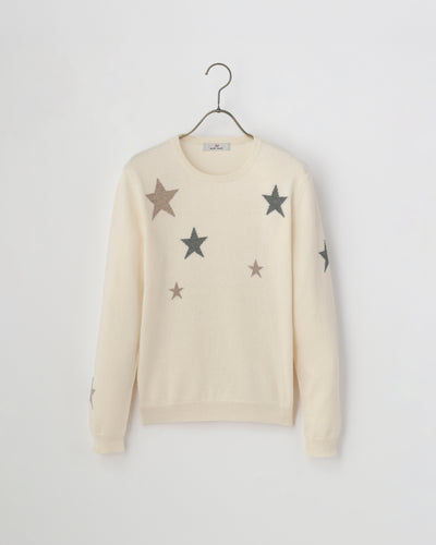 【mei-mei】25シルクカシミヤスターダストクルーネックセーター