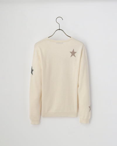 【mei-mei】25シルクカシミヤスターダストクルーネックセーター