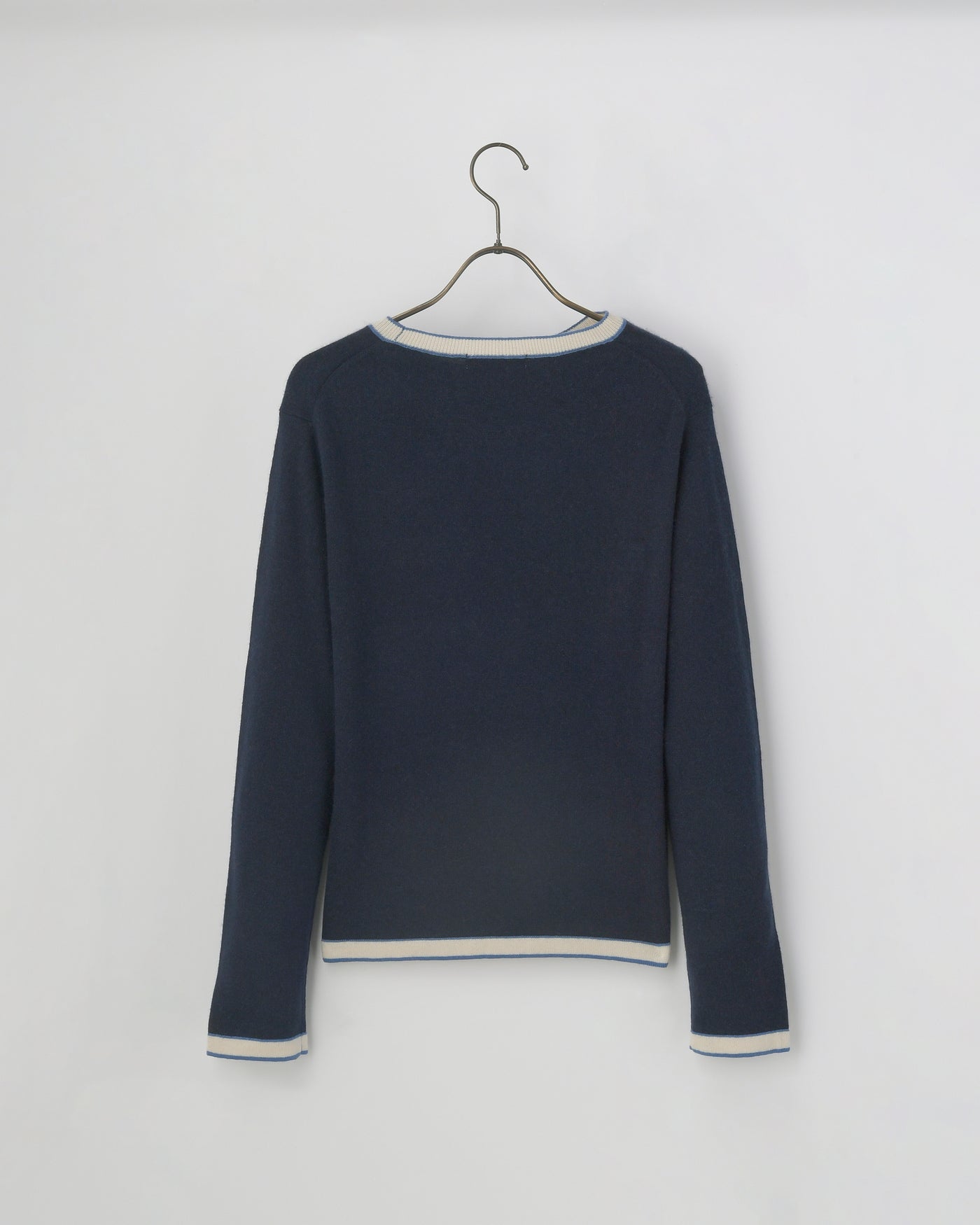 【mei-mei】25シルクカシミヤ配色ポケットセーター