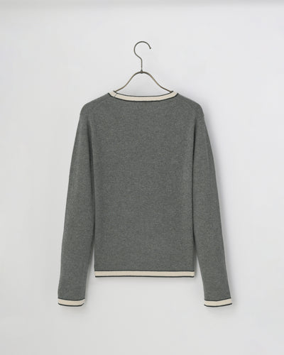 【mei-mei】25シルクカシミヤ配色ポケットセーター