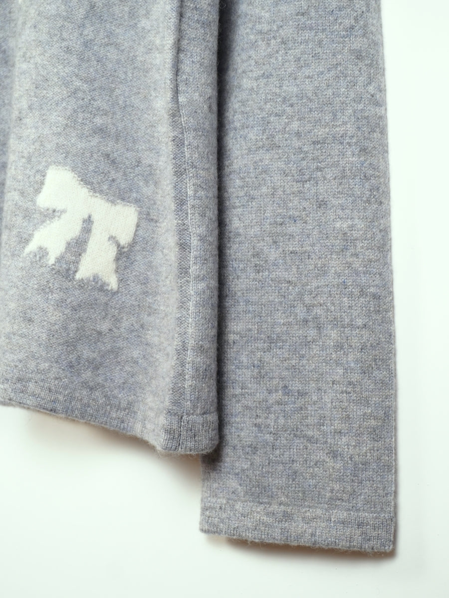 PLATINUM mei-mei】25カシミヤ100％リボンモチーフクルーネック