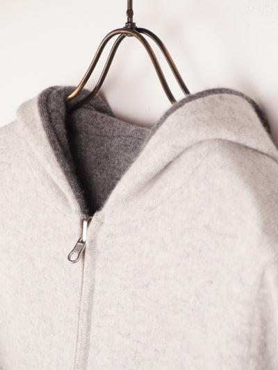 【PLATINUM mei-mei】25カシミヤ100％リバーシブルジップアップカーディガン