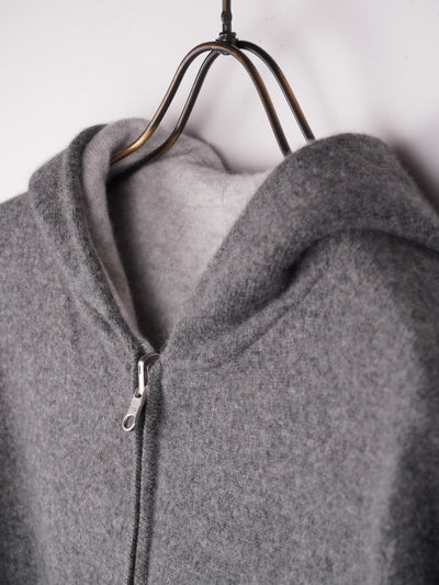 【PLATINUM mei-mei】25カシミヤ100％リバーシブルジップアップカーディガン