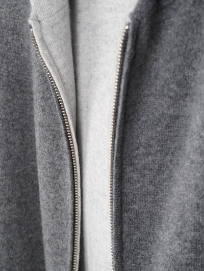 【PLATINUM mei-mei】25カシミヤ100％リバーシブルジップアップカーディガン