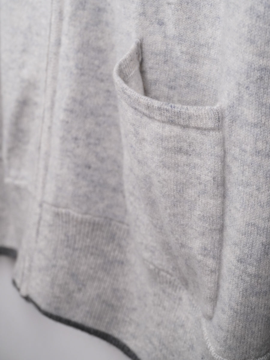 【PLATINUM mei-mei】25カシミヤ100％リバーシブルジップアップカーディガン