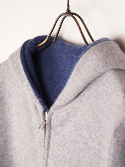 【PLATINUM mei-mei】25カシミヤ100％リバーシブルジップアップカーディガン