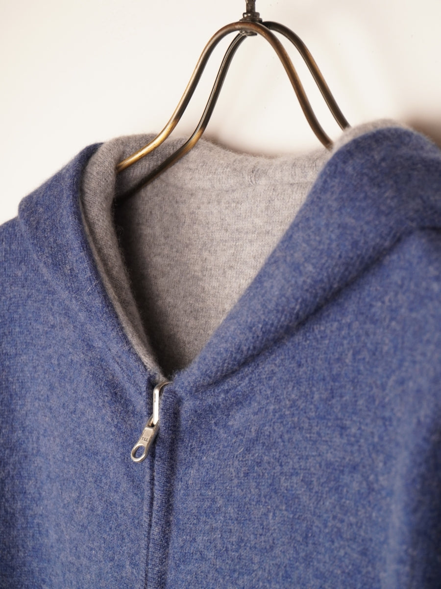 【PLATINUM mei-mei】25カシミヤ100％リバーシブルジップアップカーディガン