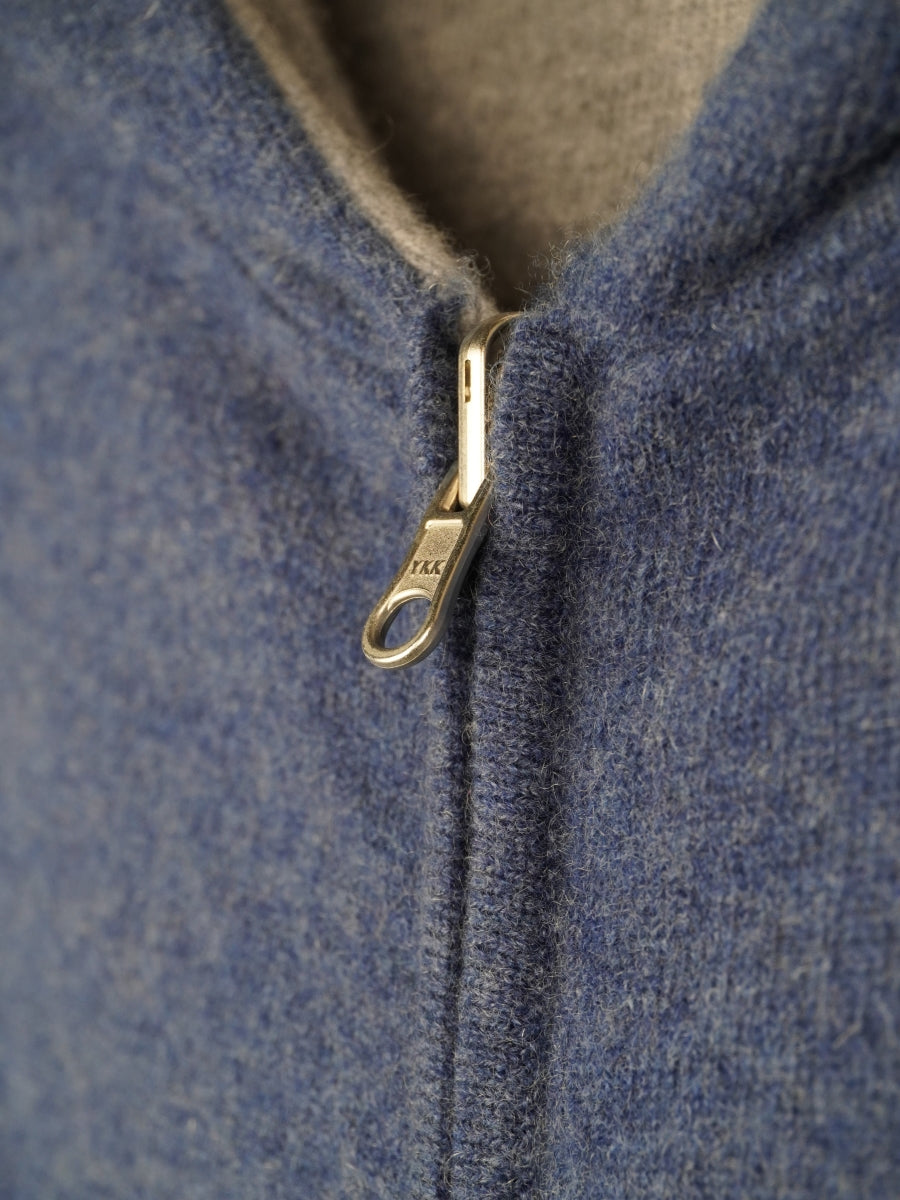 【PLATINUM mei-mei】25カシミヤ100％リバーシブルジップアップカーディガン