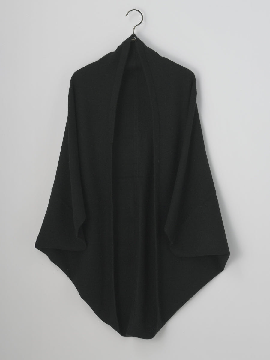 カシミヤ100% ブラックポンチョ ポンチョ ケープ 日本製 カシミヤ 100％ SAGA フォックス トリム