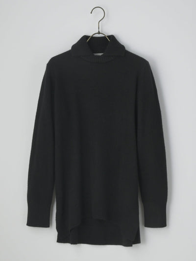 【PLATINUM mei-mei】25カシミヤ100％ソフトリブポロチュニックセーター